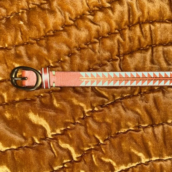 J. Crew Factory Brown Belt with Geometric Accents - Picture 3 of 4